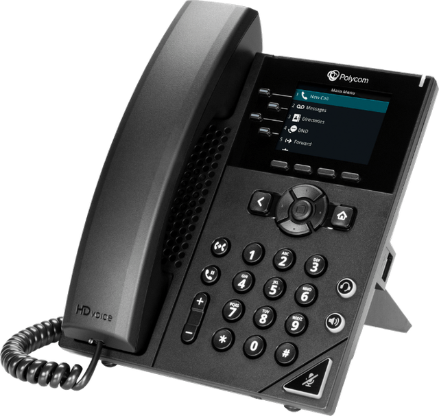 Poly VVX 250 desk phone — the hardware Hey Quad ships